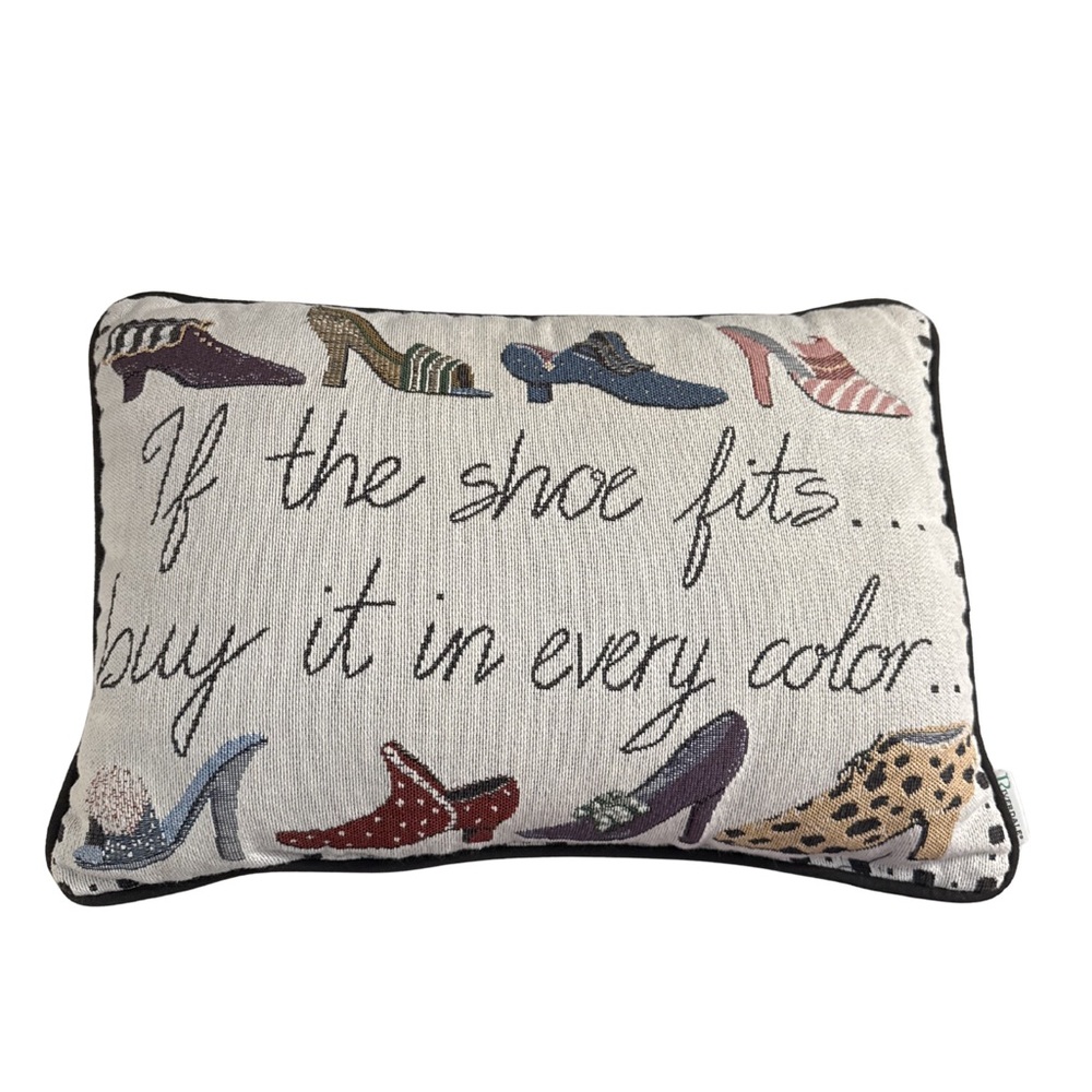 Decorative Shoe Print Accent Pillow
